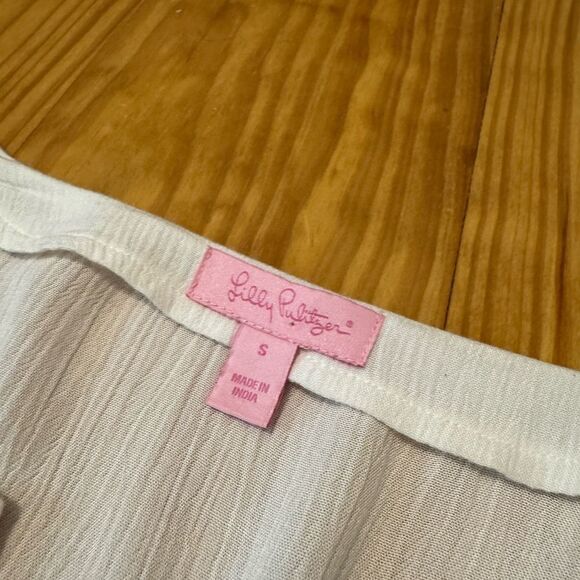 Lilly Pulitzer Dahle Gauze Embroidered Tunic Top Women’s Small Beach Coastal - Picture 5 of 10